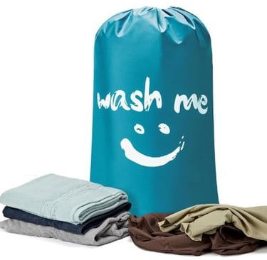 28x40 inch rip-stop laundry bag with drawstring, holds 3-4 loads, odor-blocking.