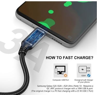 5-pack 6ft USB-C charging cables, nylon braided.