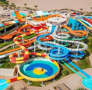 Twister water slide at Makadi Water World aqua park, Hurghada