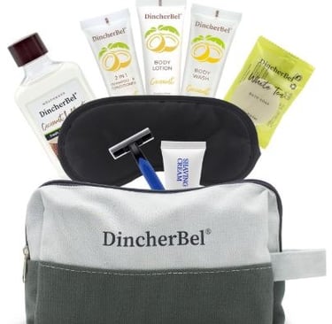 Compact travel toiletry kit with essentials.