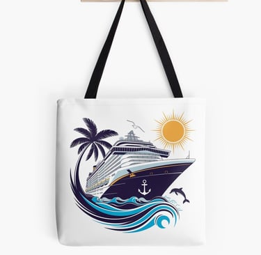 All Over Print Tote Bag - Cruise Ship