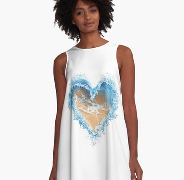 Heart-Shaped Wave Embracing Sandy Shore