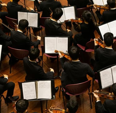 group of people playing violin