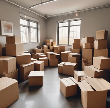 A large truck is parked on a street with a securely covered load of what appears to be a large tree, wrapped in green tarp. The background features tall residential buildings and lush green trees.