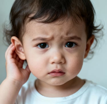 Criança em teste auditivo: detecção precoce de perda auditiva para desenvolvimento normal da fala