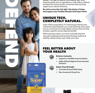 Super Patch Defend lifestyle photo – woman with immune support wellness patch
