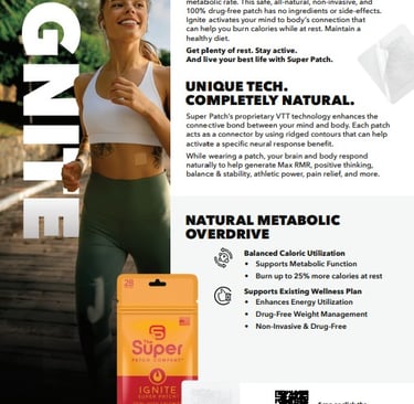 Super Patch Ignite lifestyle photo – woman with metabolism boost wellness patch