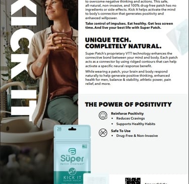 Super Patch Kick It lifestyle photo – woman overcoming habits with wellness patch