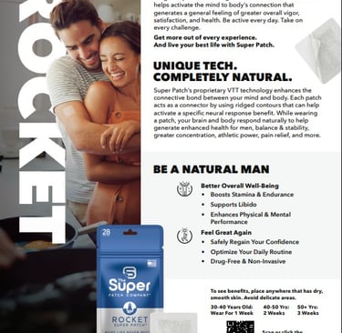 Super Patch Rocket lifestyle photo – energized woman with focus and drive patch