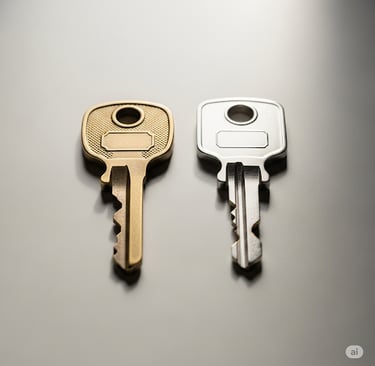 two keys with a keychaik on it