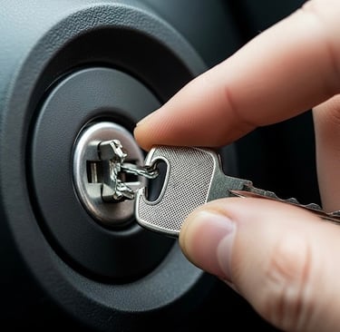 a person holding a keychain in their hand