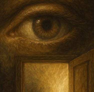 An eye above a door
