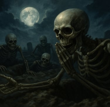 a skeleton whispering your name