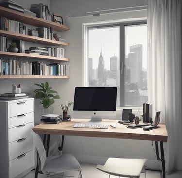 iMac turned off on white desk