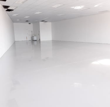 Tswanacrete Botswana installing pharmaceutical-grade epoxy flooring for seamless, hygienic, and durable surfaces