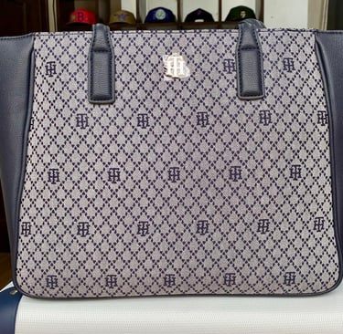 a purse with a monogramet on it