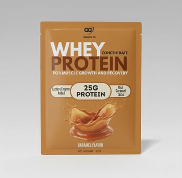 glowgains whey protein caramel