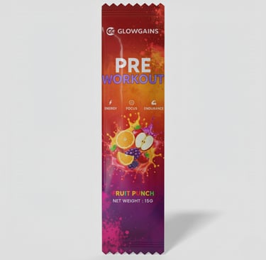 glowgains preworkout sachet fruit punch