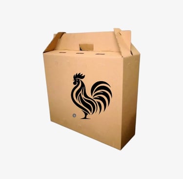 caja transportadora para gallos color kraft resistente y de alta calidad