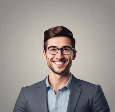 A satisfied client smiling with caregivers.