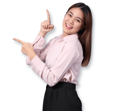 a woman in a pink shirt and black pants