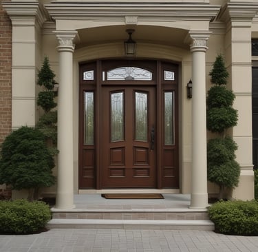 A modern home showcasing large, elegant windows.