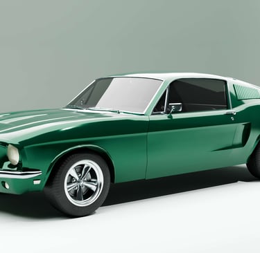 Front quarter view of a Ford Billit Mustang 3D model