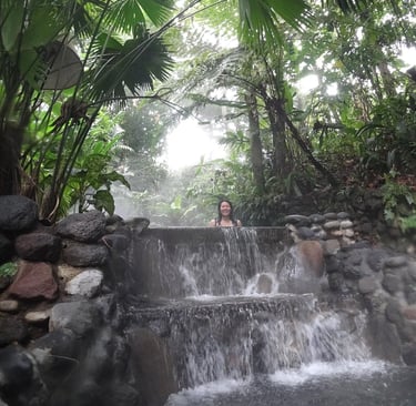 Janet enjoying the waterfalls