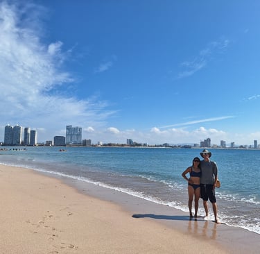 View of Mazatlán golden zone from Deer Island