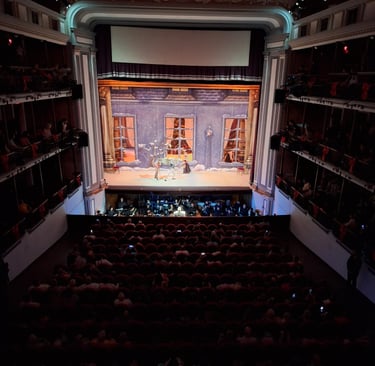 Lots of decorative sets used in the play