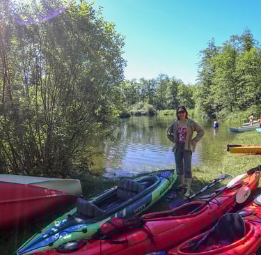 Kayak and Canoe parking at the campground