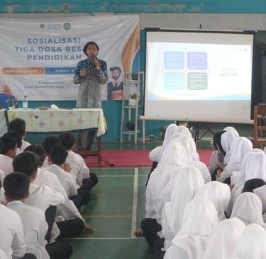 sosialisasi seminar pendidikan di SMP excellent 1 kota tangerang