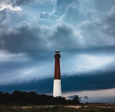 Barnegat Lighthouse Under Stormy Skies