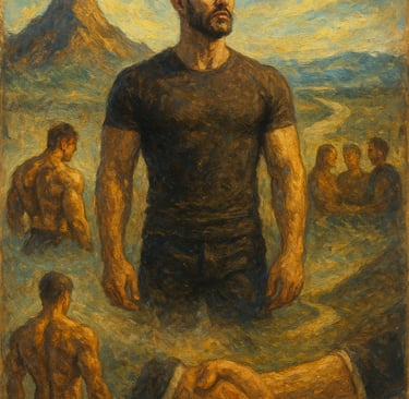 rough oil painting of a masculine man