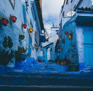 Chefchaouen, known as the “Blue Pearl” (Morocco), photo from pexels