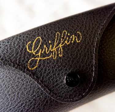 Custom hot foiling calligraphy personalization by NYC calligrapher