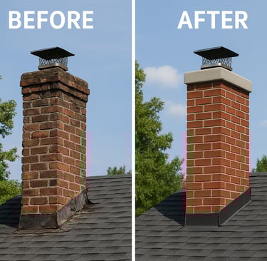 a chimney top chimney with a chimney cap on top of it