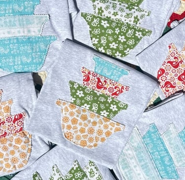 Pyrex bowls, theme appliqué