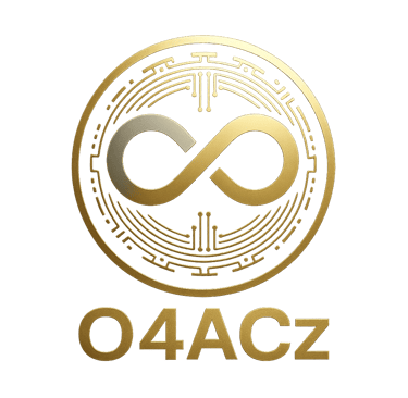 Gold crypto coin with infinity symbol