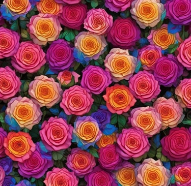 rainbow roses artwork