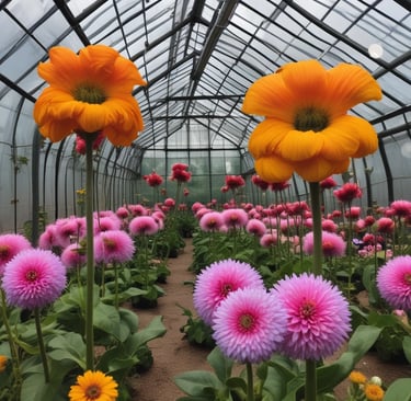 weird flowers in greenhouse