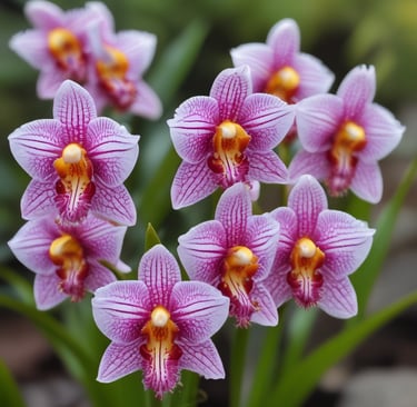 purple orchids growing 