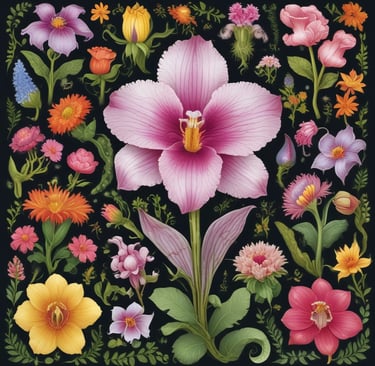 wierd flowers art 