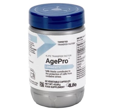 4Life Transfer Factor AgePro met mariadistel voor celbescherming tegen oxidatieve stress en gezonde veroudering
