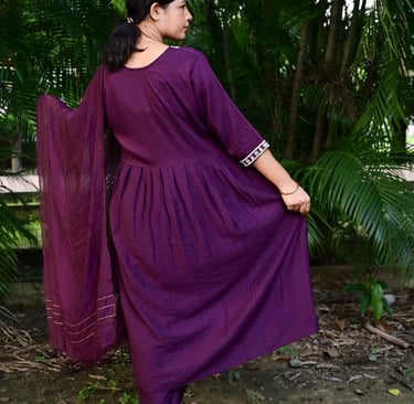 back-view-of-deep-plum-anarkali-kurta-set-with-intricate-silver-embroidery-for-women