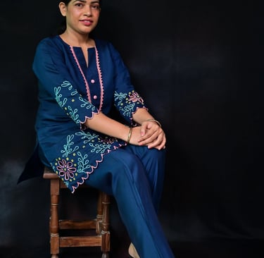 navy-blue-pure-cotton-floral-embroidered-co-ord-set-for-women-side