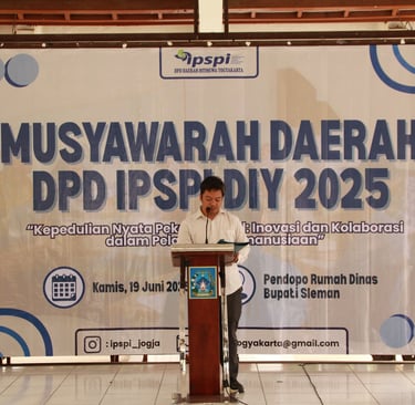 Foto: Ketua DPD IPSPI DIY Yogyakarta sedang memberikan sambutan. Dok. DPD IPSPI DIY Yogyakarta.