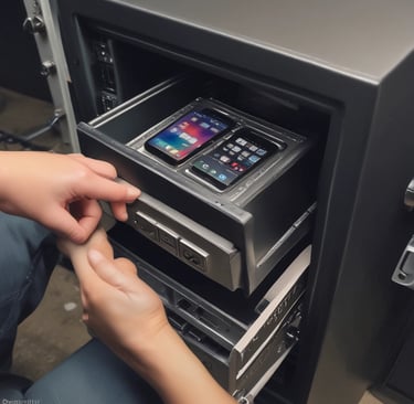 Hand holding a white apple magsafe charger