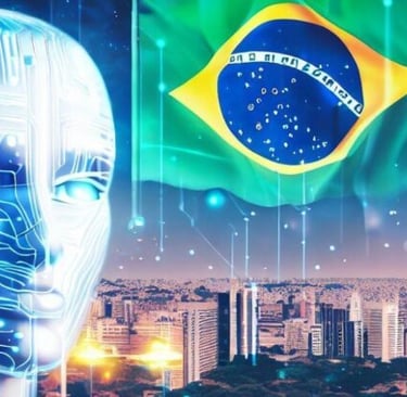 imagem da bandeira do brasil com efeitos de ilustração feita por I.A