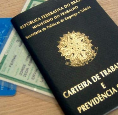 imagem de um documento de carteira de trabalho.